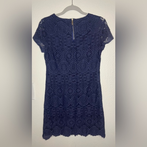 Laundry by Shelli Segal Navy Lace Sheath Dress | Size 4 - Picture 5 of 5